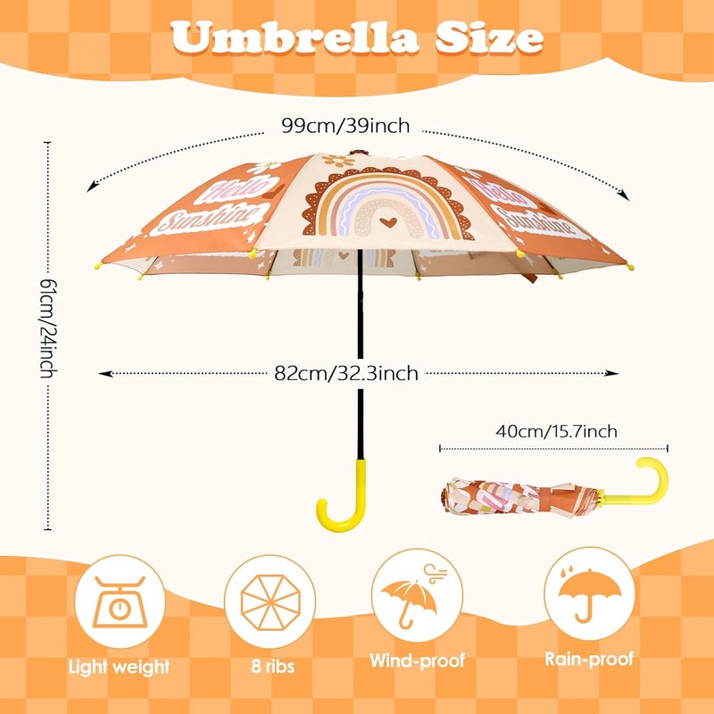 Decalsweet Kids Umbrella, Safety Windproof Umbrella with Easy-Grip Hook Handle for Toddler Girls and Boys - Image 3